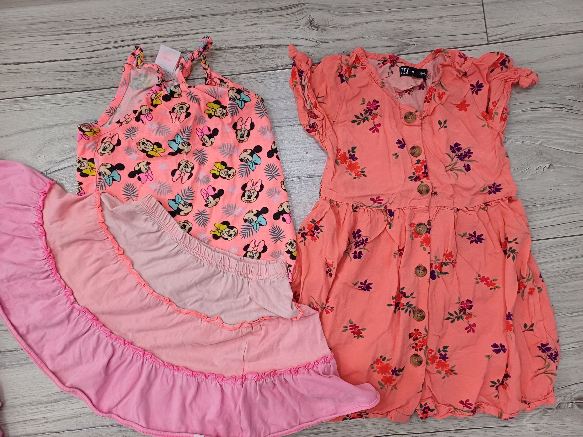 Zestaw lato dziewczynka rozm 110, h&m, sukienka, spódniczka, koszulka