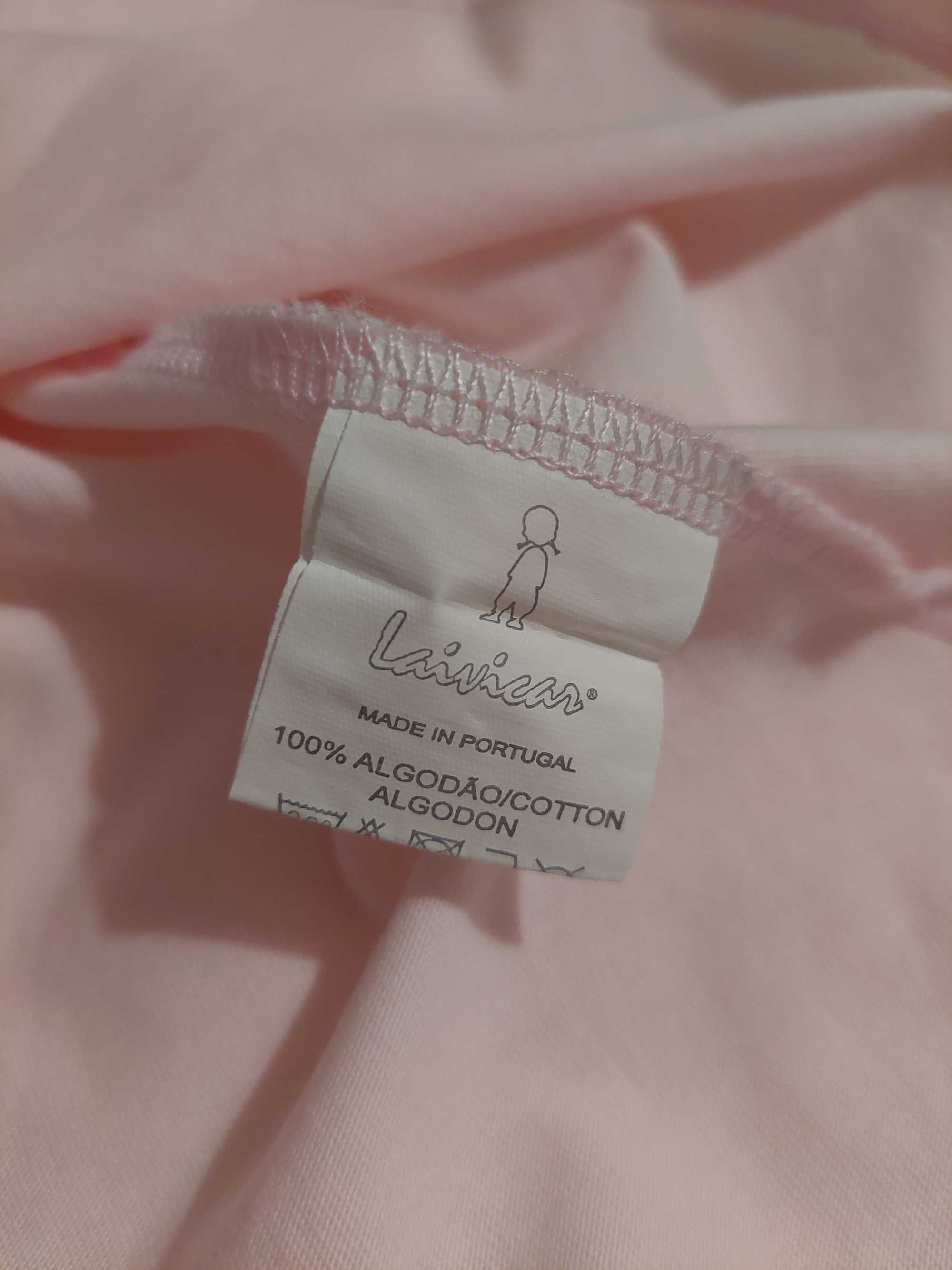 Camisola rosa em algodão com bordado inglês