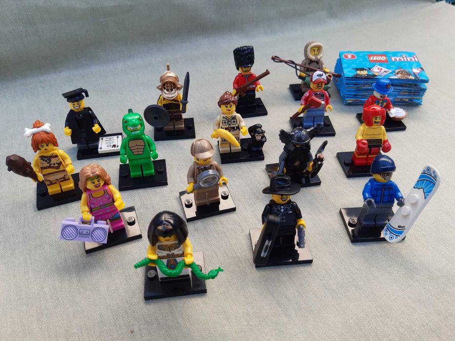 Lego Originais 16 Minifiguras Série 5 Conjunto Completo com Folhetos
