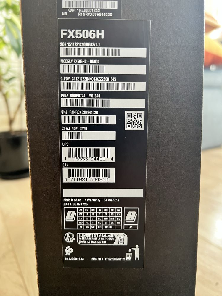 Laptop ASUS TUF Rtx 3050 I5 11400h 16/512