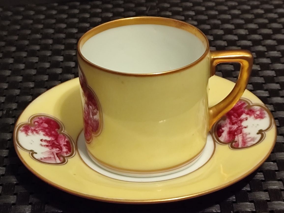 Porcelana CALAIS Czechy Dekor ROBRA Drezno Duo Mokka