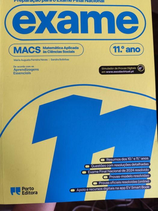 Exame de MACS 11 ano