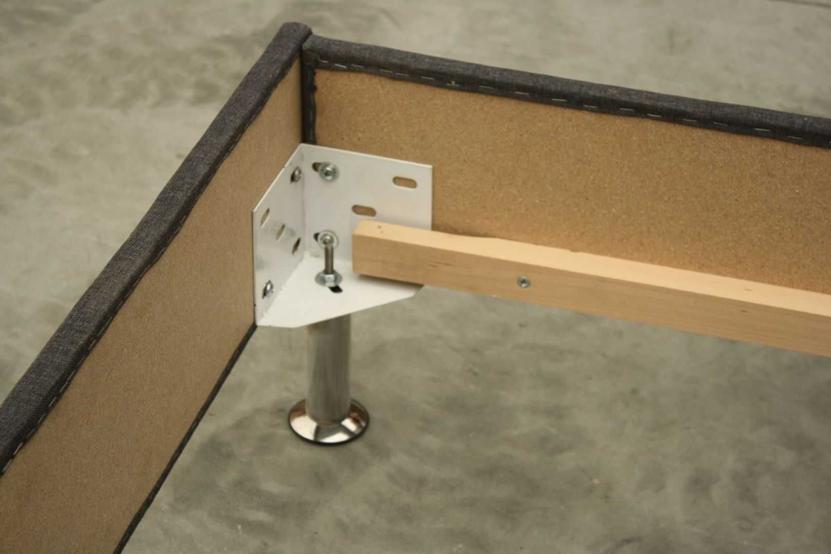 Łóżko drewniane 140x200 Tapicerowane szare płyta MDF BGM24.pl B 7138
