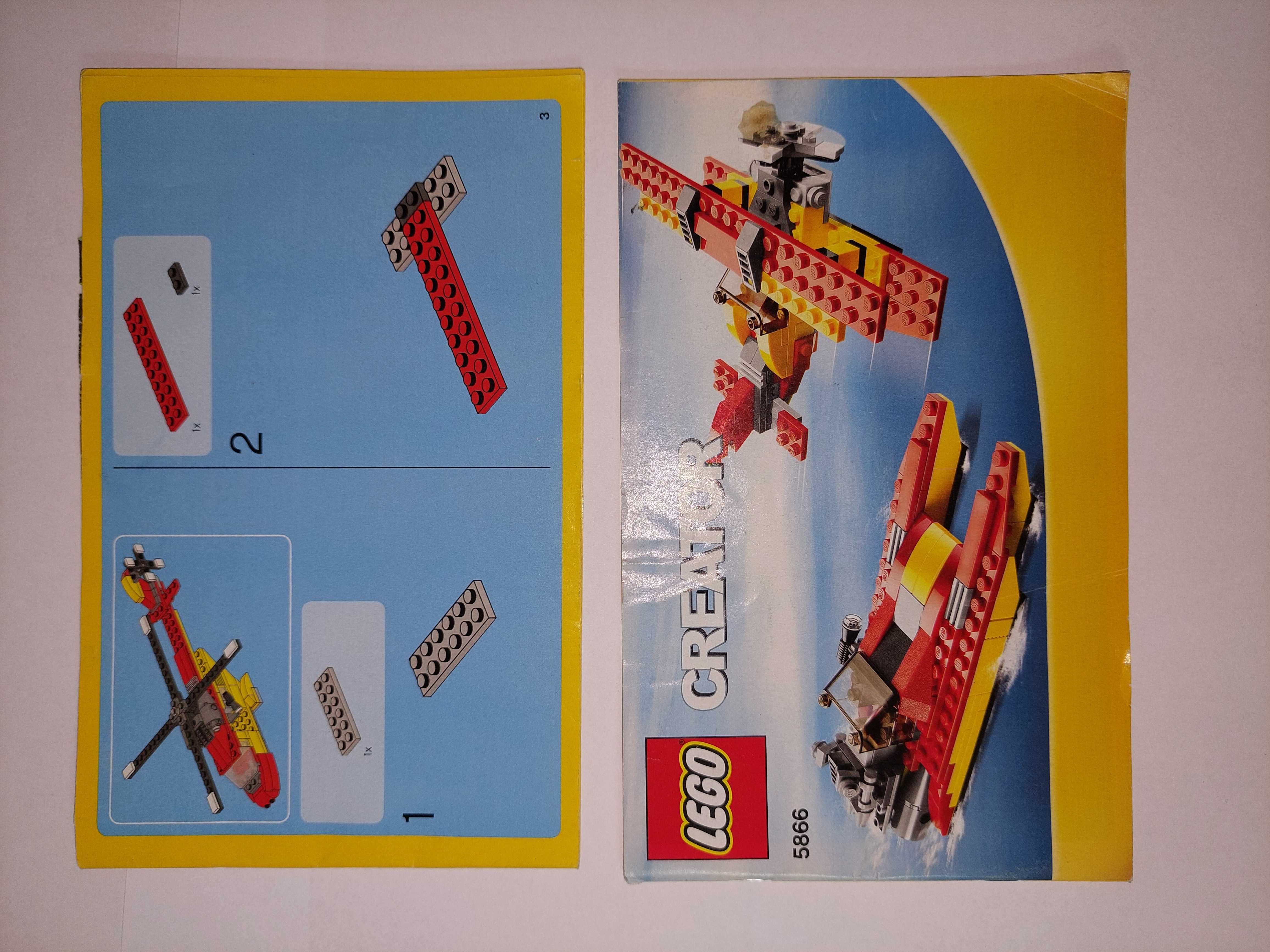 Lego Creator 5866 3 w 1 Helikopter ratunkowy kompletny z instrukcjami