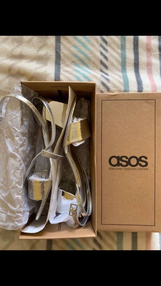 Босоніжки срібні Asos на підборі