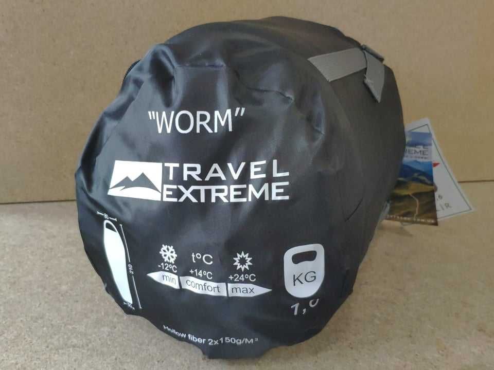 Спальный мешок кокон с капюшоном Worm с компрессионным мешком