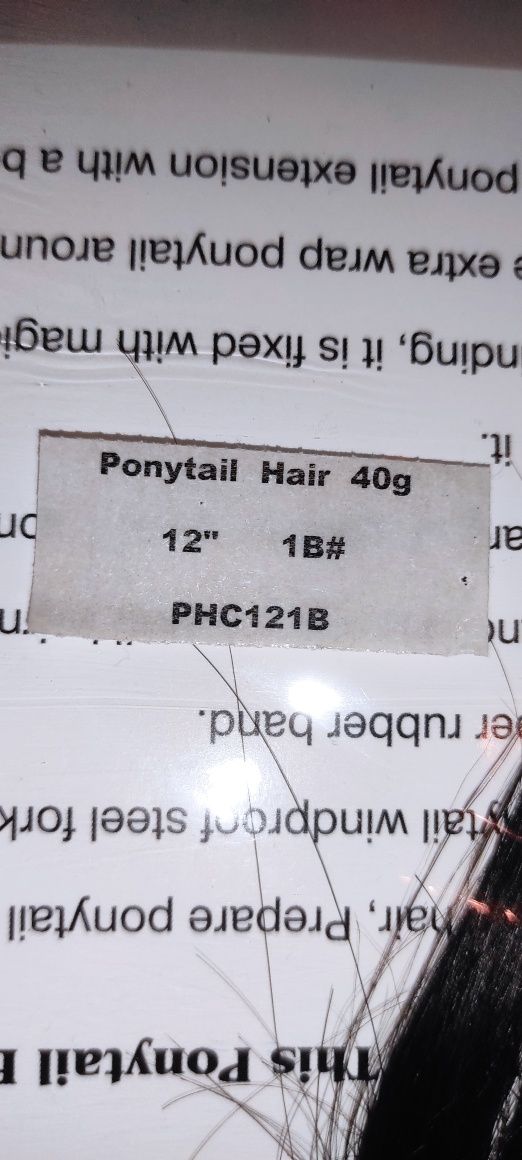 Włosy in clip kucyk ciemny brąz 35cm do przedłużenie koka
