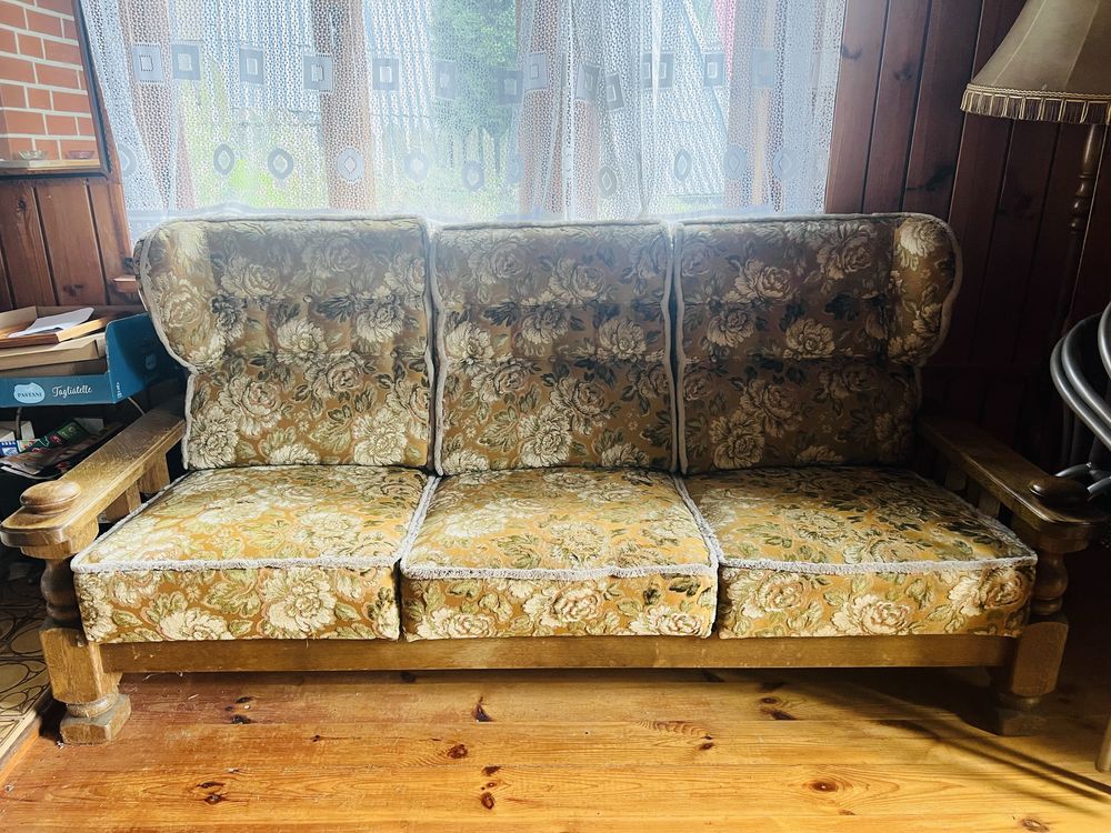 Zestaw mebli 2 fotele i sofa retro