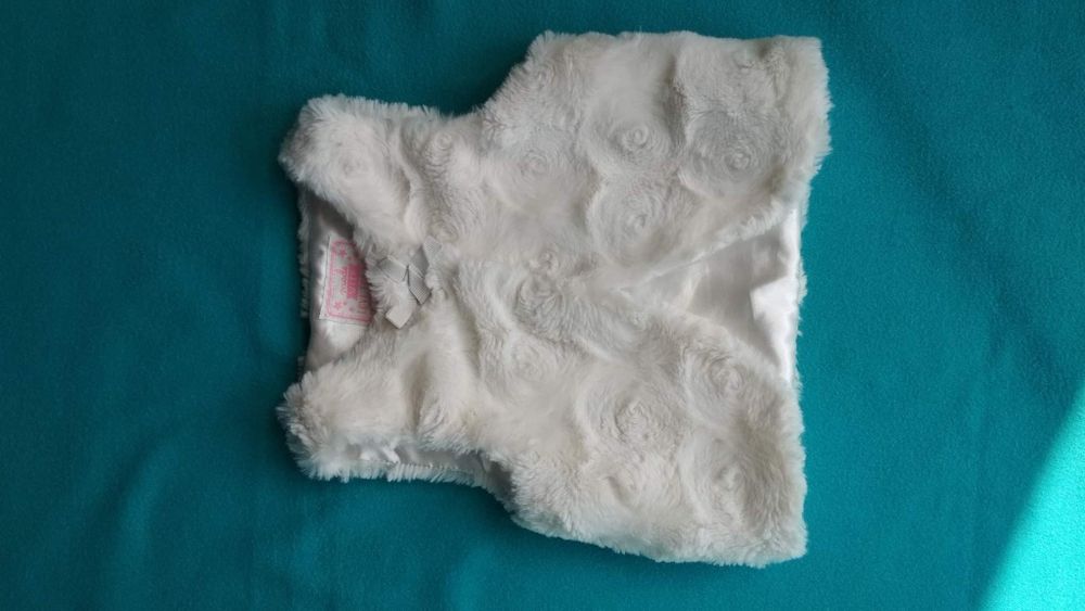 Śliczna biało-kremowa sukienka do chrztu 68 +gratisy