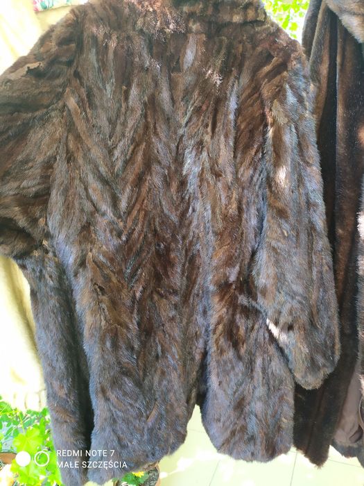 Futro naturalne brąz norki