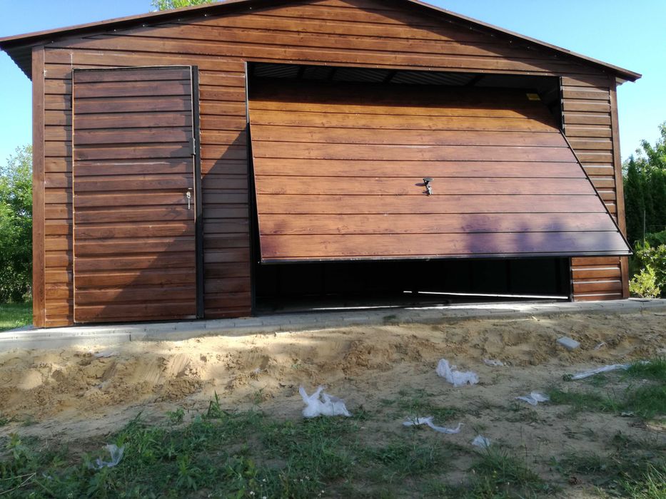 Garaż Dwustanowiskowy 6x5 Biel +  Orzech PROMOCJA