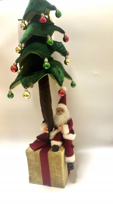 Choinka ozdobna składana Mikołaj Święta Prezent ZŁOTY