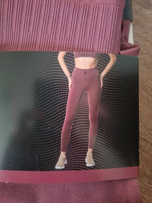 Legginsy damskie długie sportowe brudny róż Cardio Bunny M