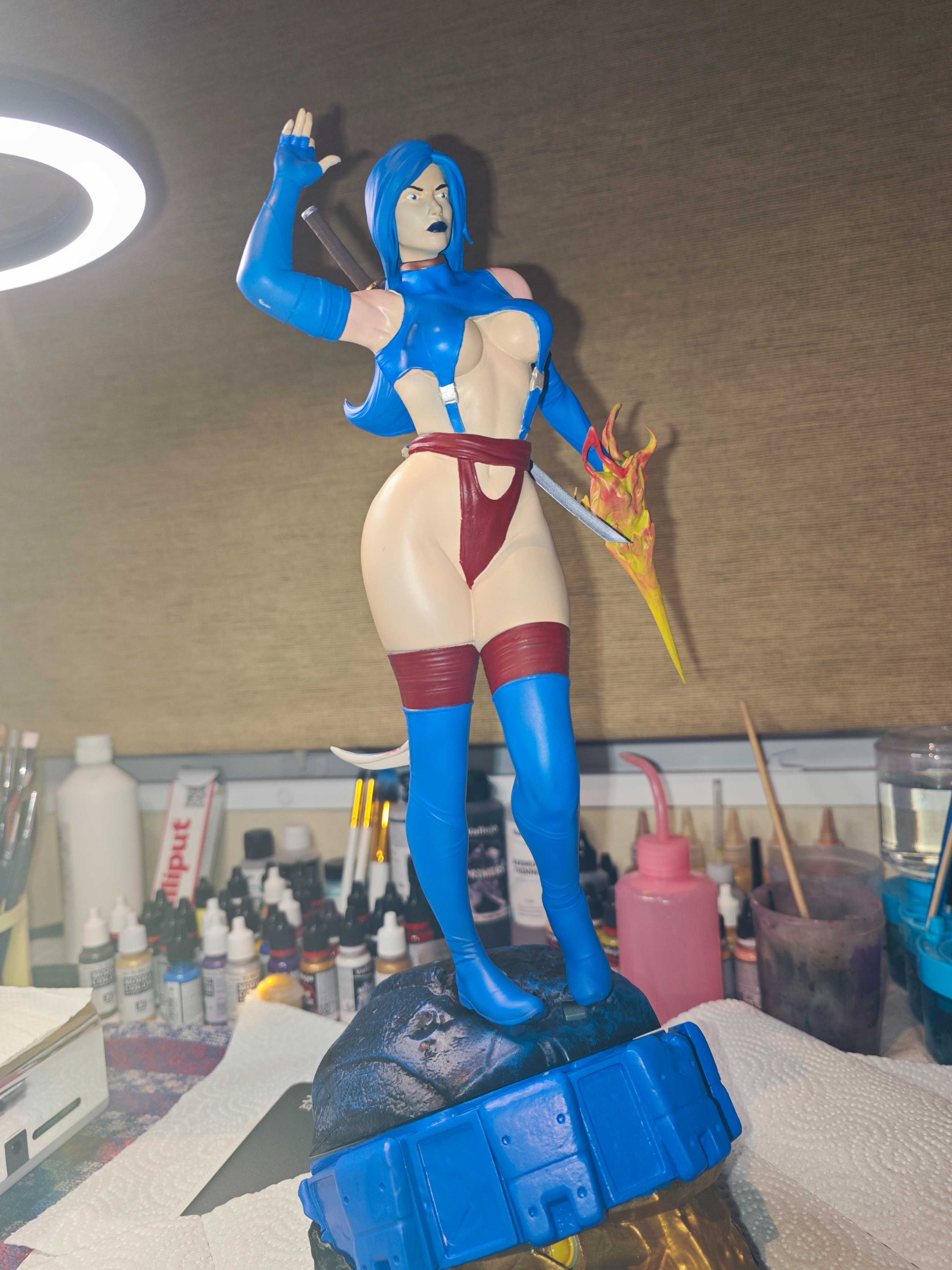 Psylocke figurinha 3D resina