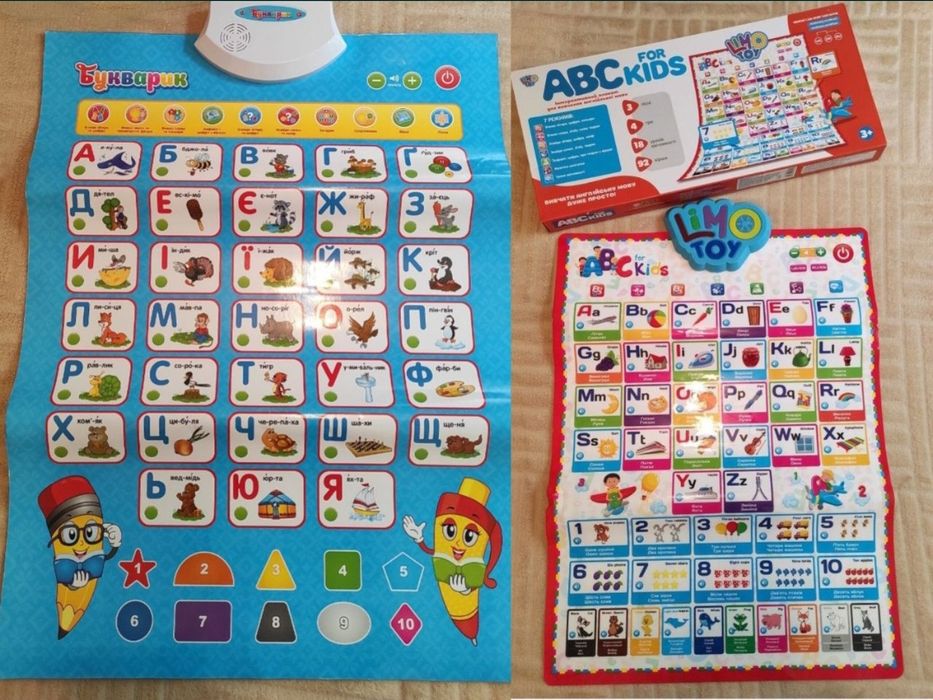 Інтерактивний букварик Limo плакат Абетка коврик алфавіт англійська
