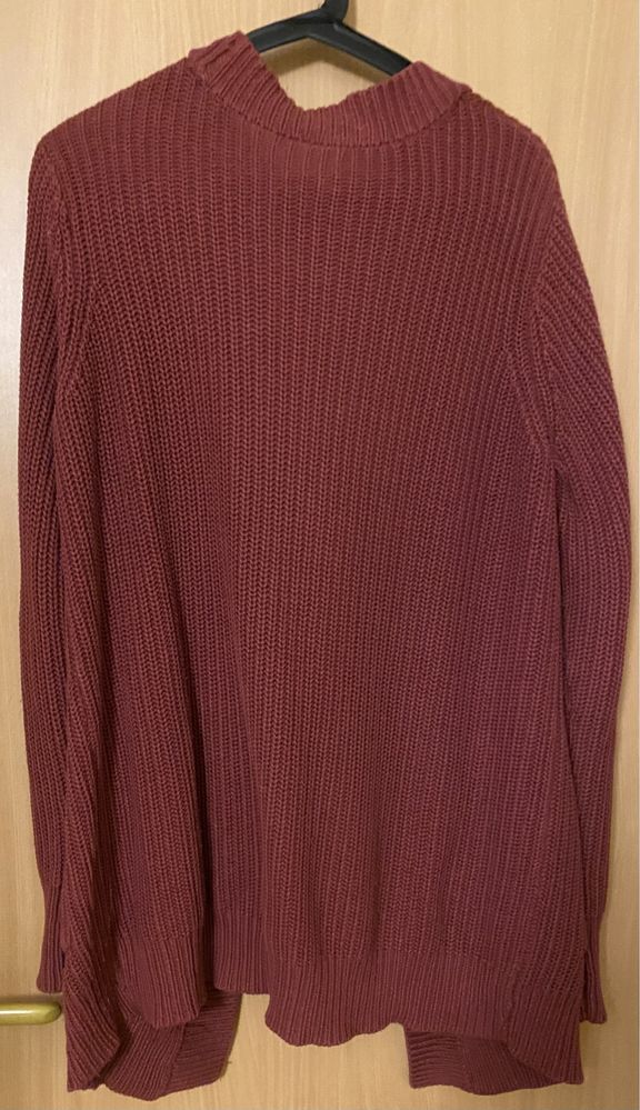 Bordowy sweter H&M 38 / M kardigan