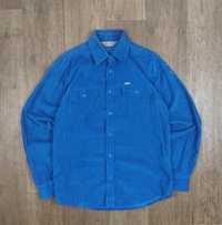 Рубашка Carhartt синяя мужская вильветовая вильвет овершот сорочка