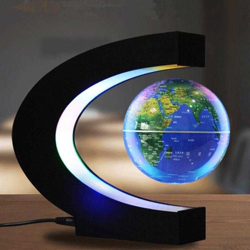 Левитирующий глобус светильник с картой мира