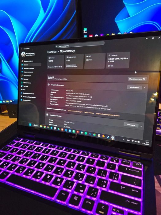 hp omen transcend 14 32gb/2TB ultra 9 185H RTX 4070 ігровий ноутбук