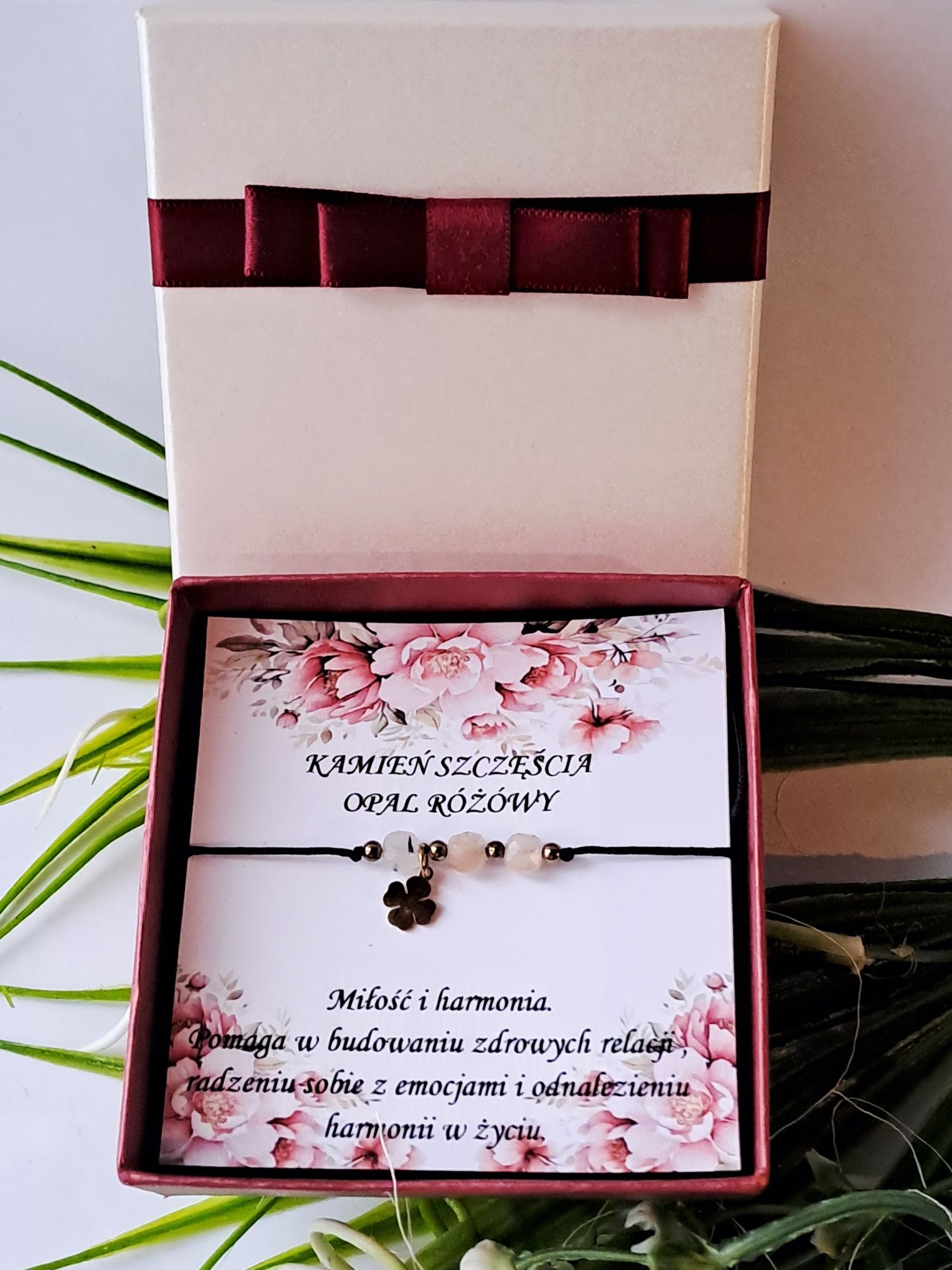 Bransoletka Kamienie Szczęścia Opal Różowy