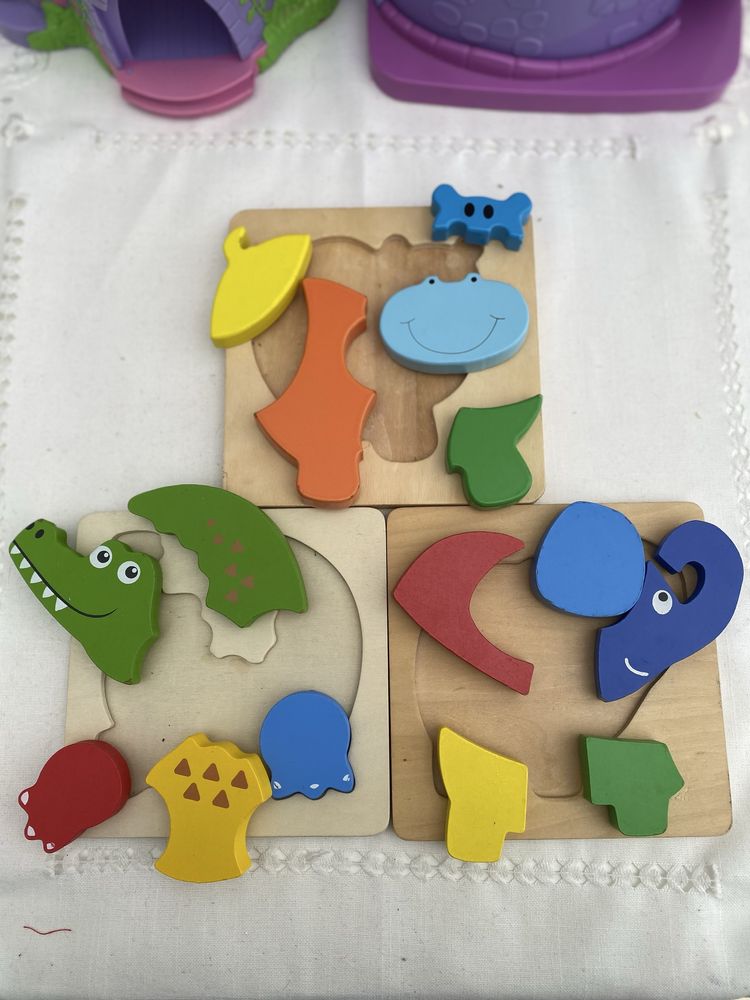 Montessori Puzzles Animais da Selva em madeira