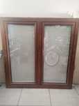 Okno 149x149 orzech PCV  Rolety moskitiera