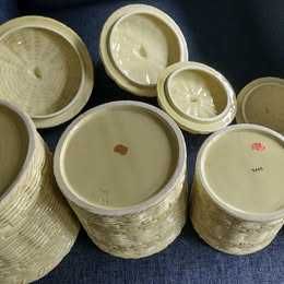 Conjunto de 4 potes de cozinha, cerâmica japonesa