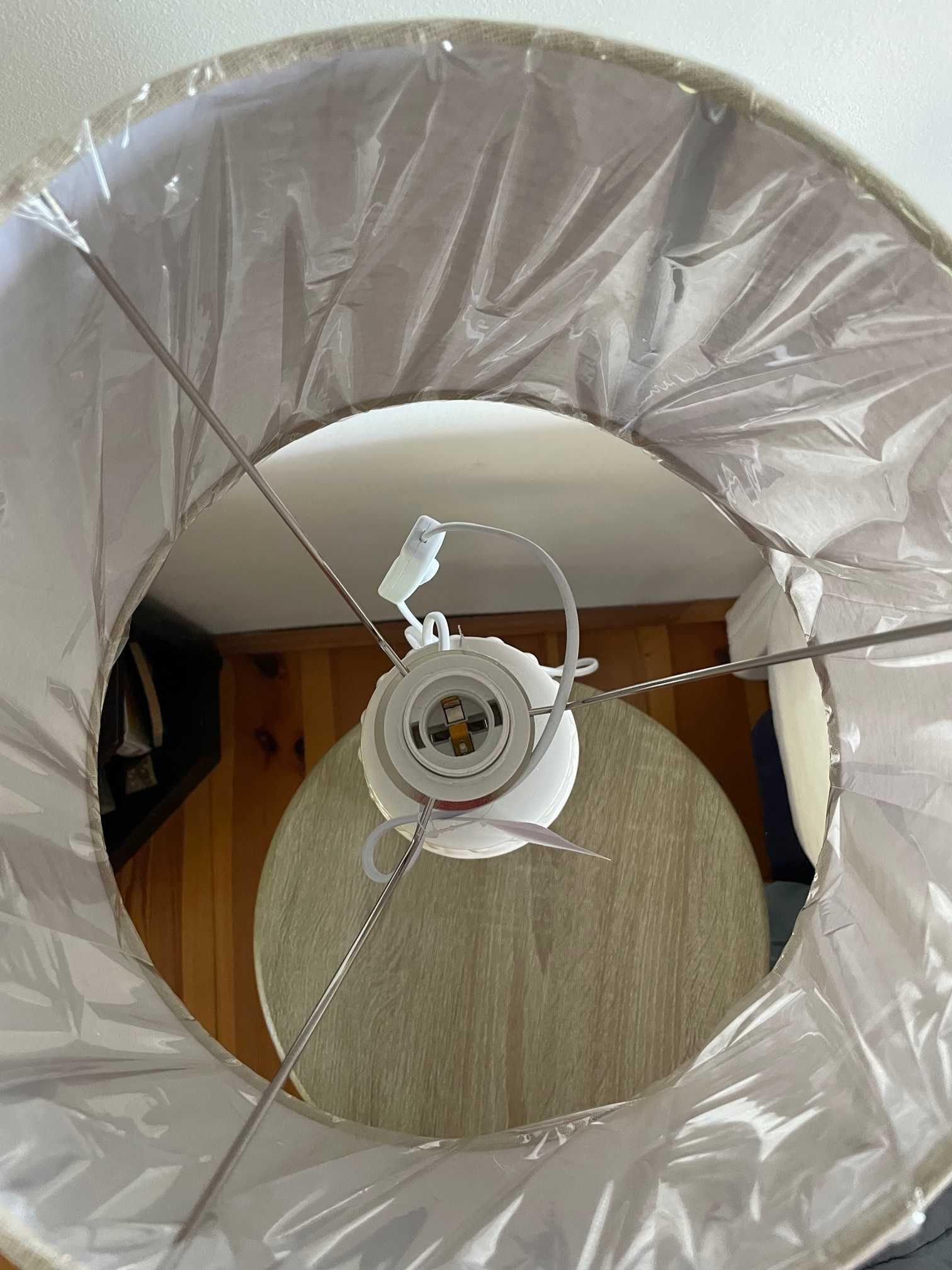 PIĘKNA NOWA lampa stołowa. Len Ceramiczna z kloszem jak len BOHO styl