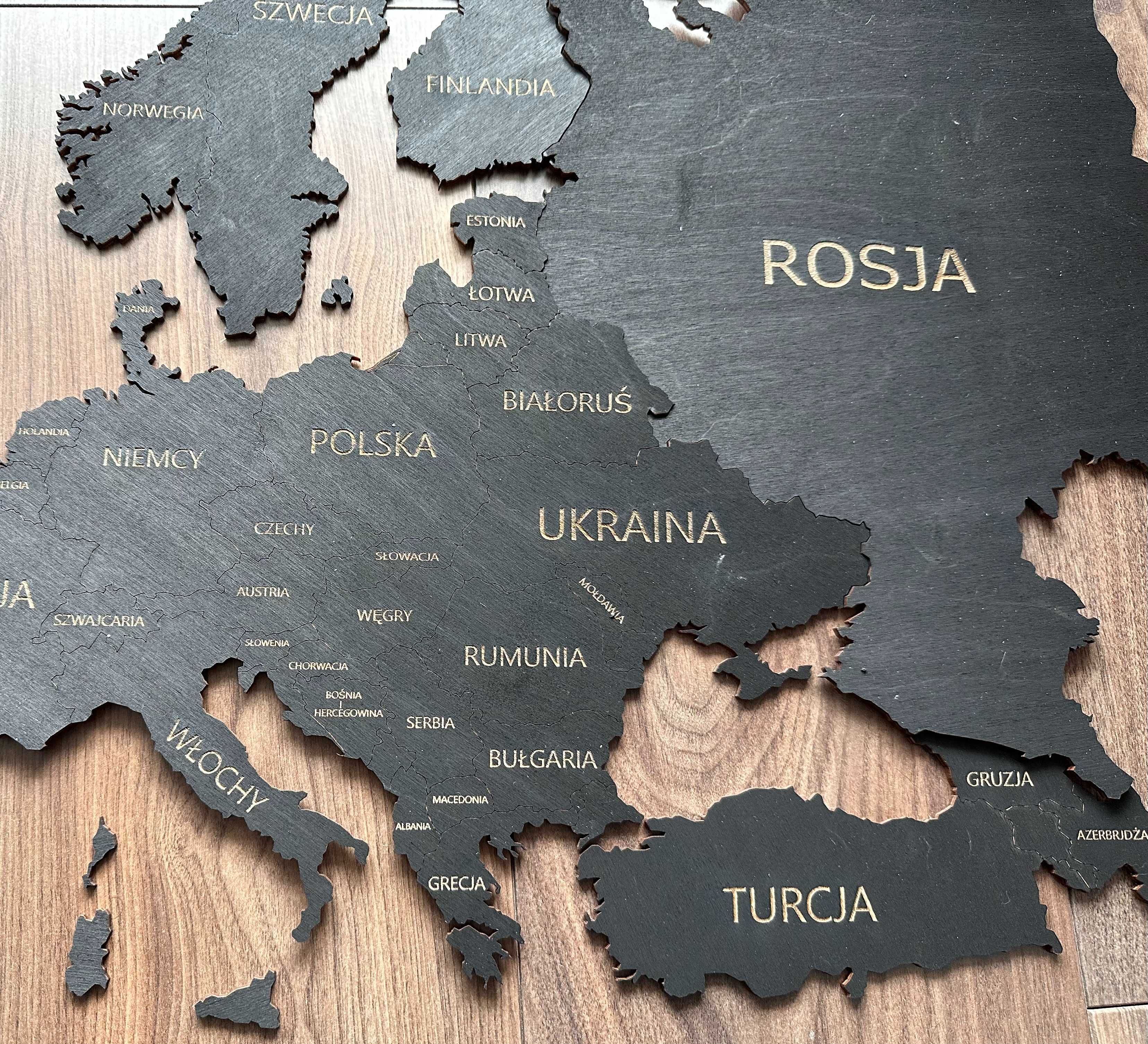 Nowa mapa Europy 85 cm czarna