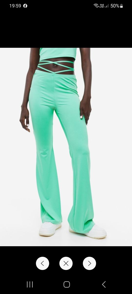 Spodnie H&M z tasiemkami wokół talii