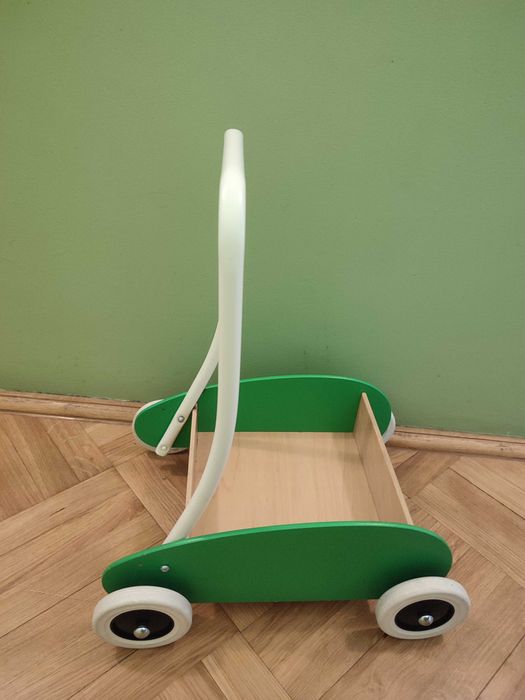 Wózek Pchacz drewniany Ikea mula kolor zielony