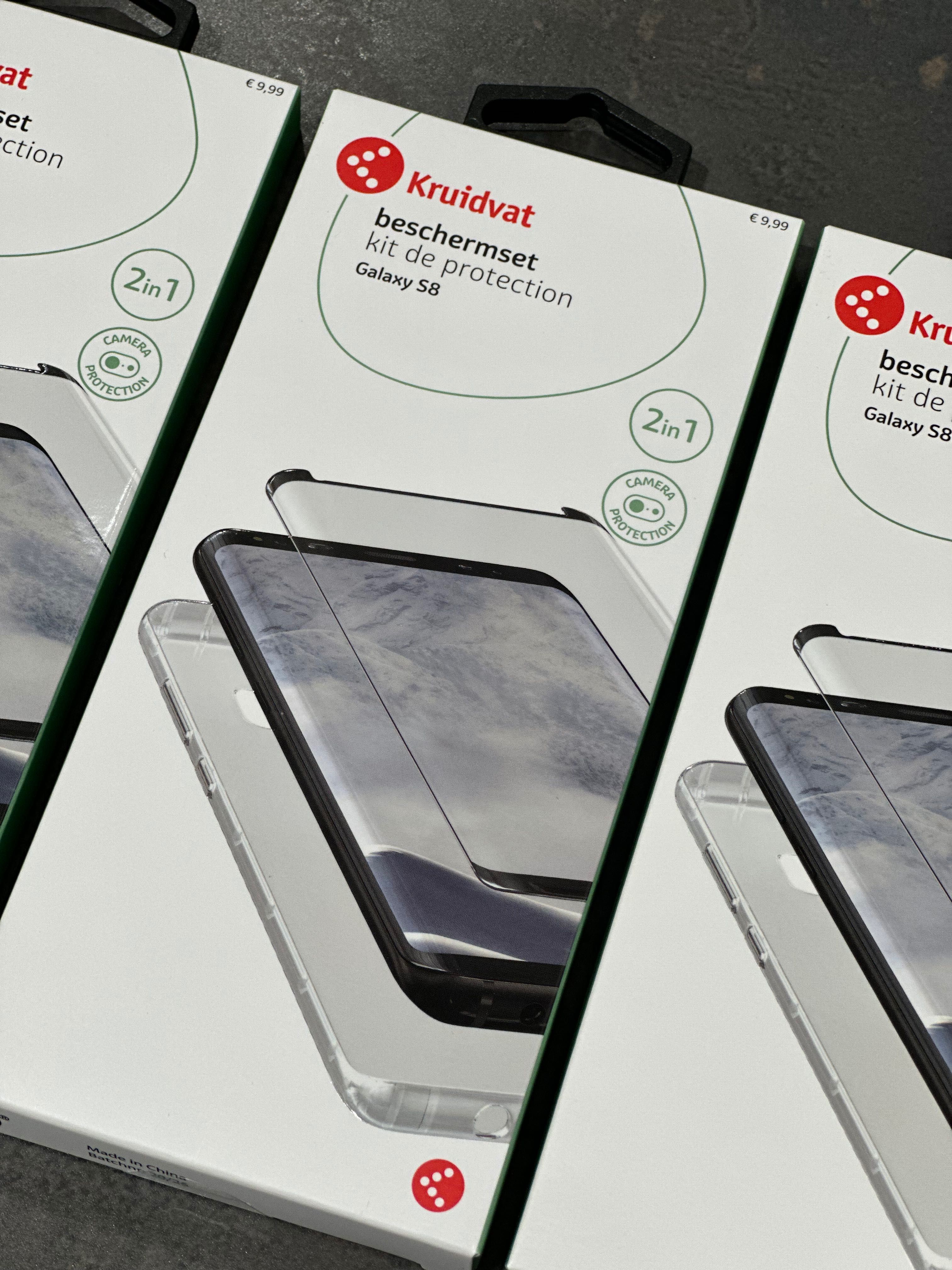Zestaw 4 x szybka i bezbarwny case na telefon GalaxyS8 nowy nieużywany