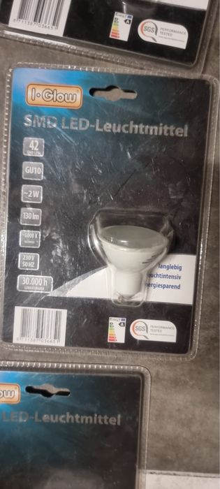 Żarówki LED I-Glow SMD – GU10, E14, E27, GU5.3 – razem około 190 sztuk