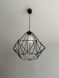 Zyrandol metalowy czarny drut oswietlenie do salonu lampa