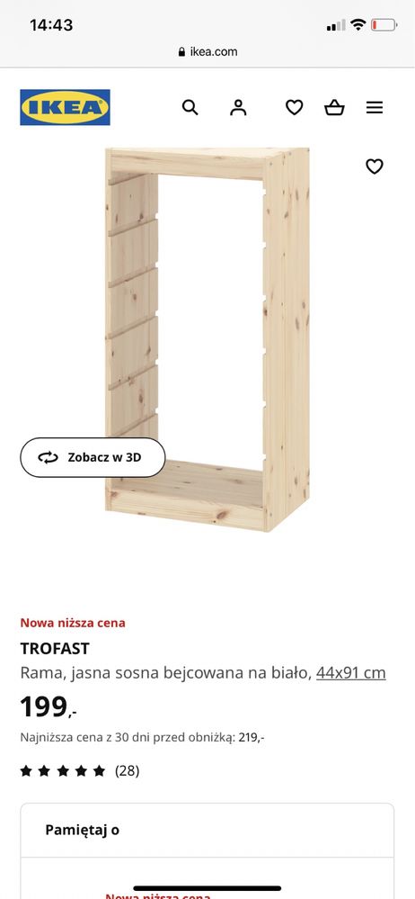 Ikea trofast drewniana rama kilka sztiuk