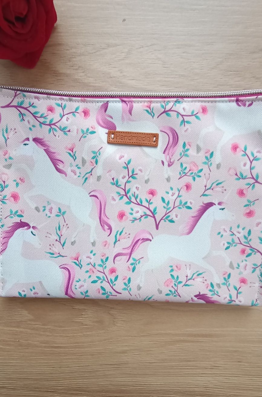 Kosmetyczka organizer w jednorożce handmade rękodzieło