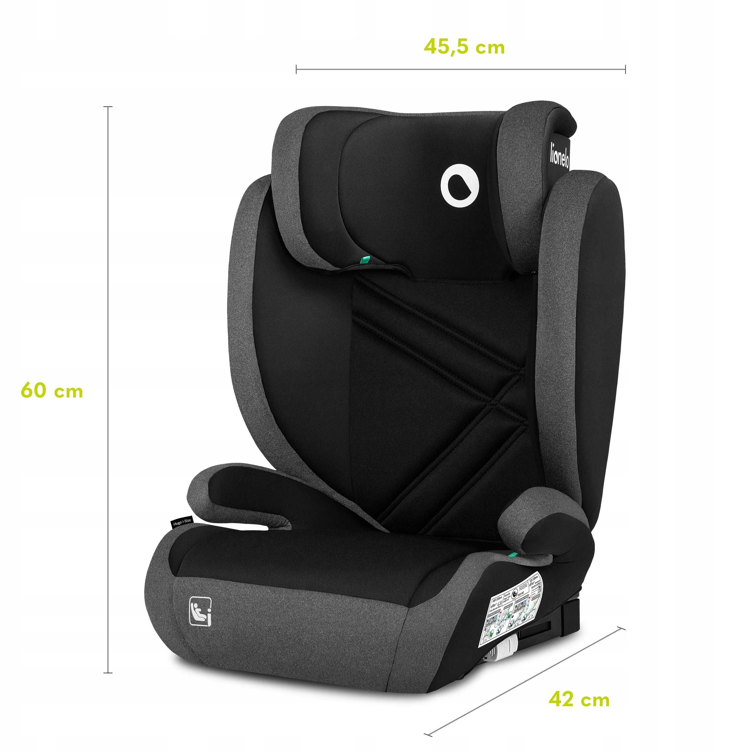 Fotelik samochodowy LIONELO HUGO Podstawka ISOFIX 15-36 kg i-Size