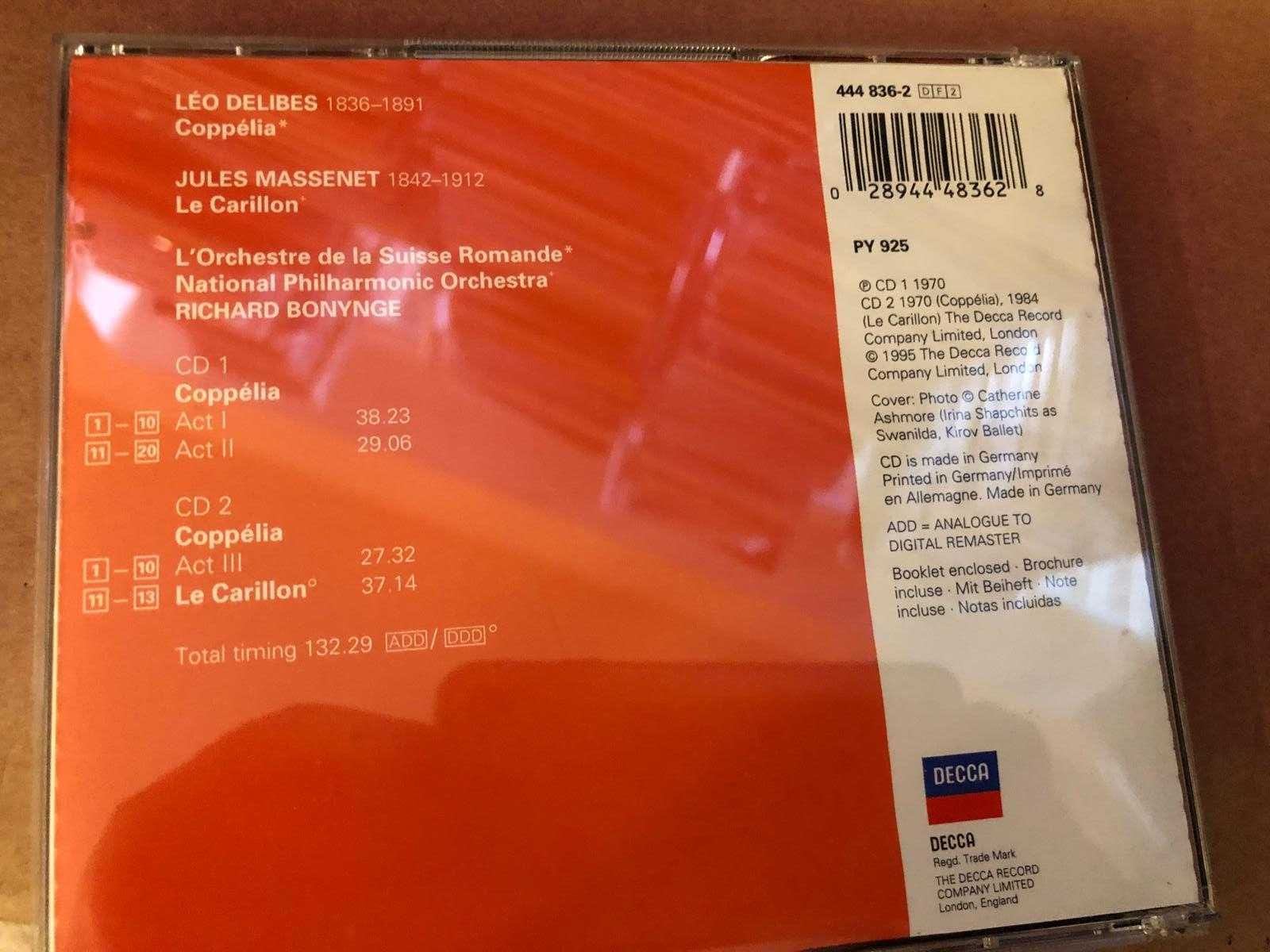 Delibes: Coppélia; Massenet: Le Carillon (1995), 2 cds portes grátis