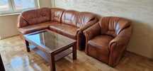 Sofa rozkładana, 3 osobowa, z funkcją spania, skórzana.