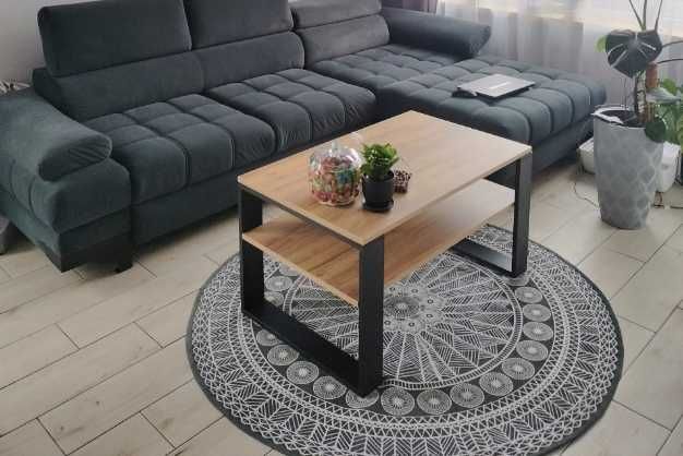 Nowy Stolik Kawowy Drewniany Dąb 95cm Do Salonu Ogrodu Ława Loft