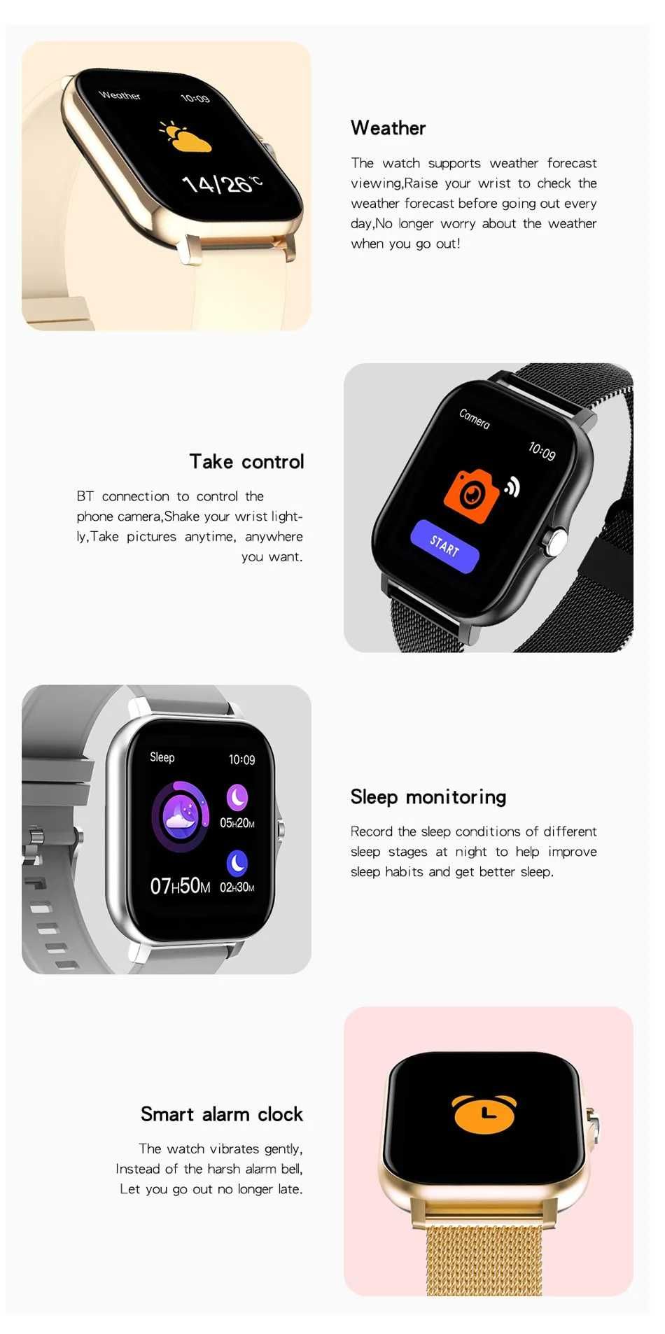 Relógio SmartWatch inteligente, tela colorida de 1,44 " Unisexo