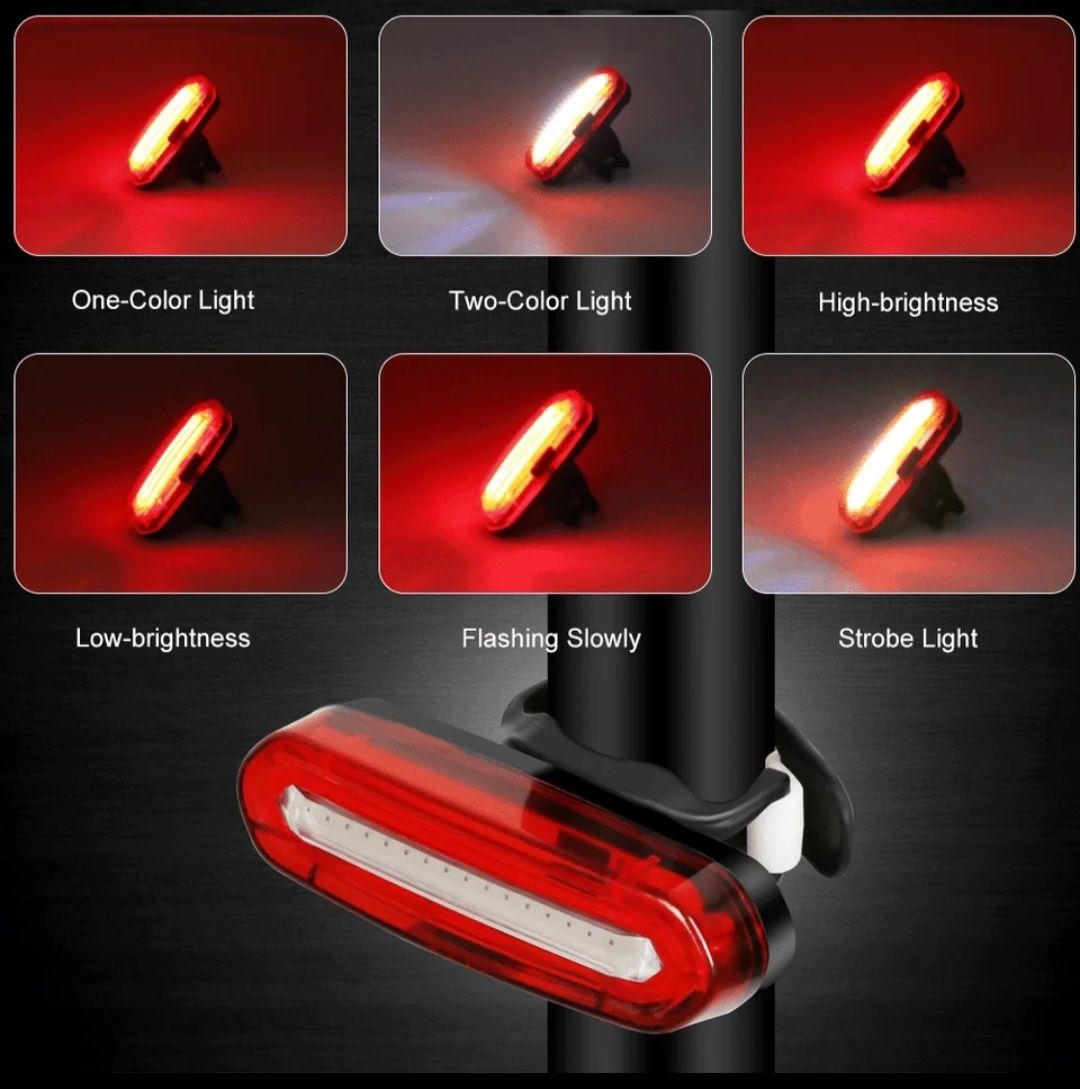 Lampka rowerowa tylna led ładowana z usb