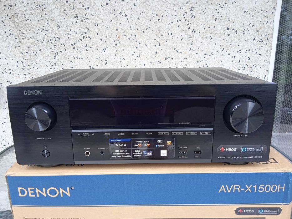 7.2 Denon Avr-X1500H Wi-Fi BT Heos Atmos Vision Alexa Hdr 4K60p ARC
