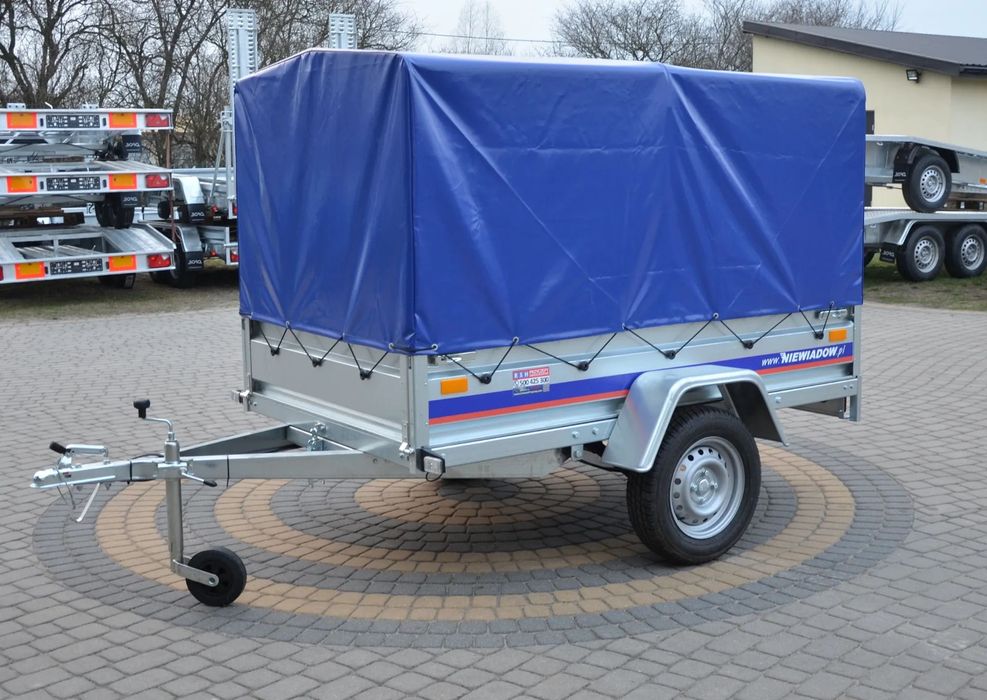 Niewiadów BG7520YU + Plandeka 120cm  NOWAPrzyczepka Niewiadów z resorami amortyzatory z plandeką i stelażem