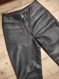 Шкіряні жіночі чорні штани брюки 12 р натуральна шкіра кожаные штаны
