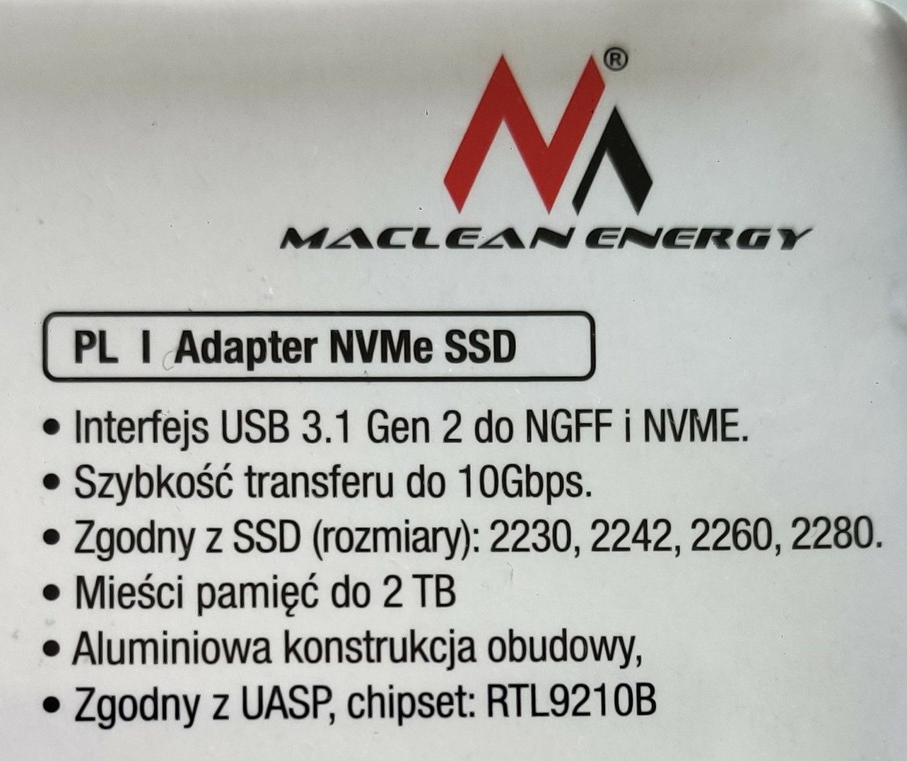Obudowa Dysku M.2 NVMe do USB adapter to kieszeń
