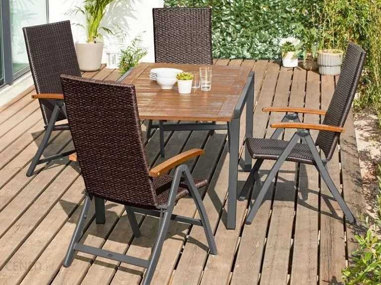 Zestaw 2 aluminiowych krzeseł ogrodowych Florabest Valencia, brązowy