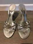 Nowe srebrne buty szpilki Nine West wieczorowe 39 klapki