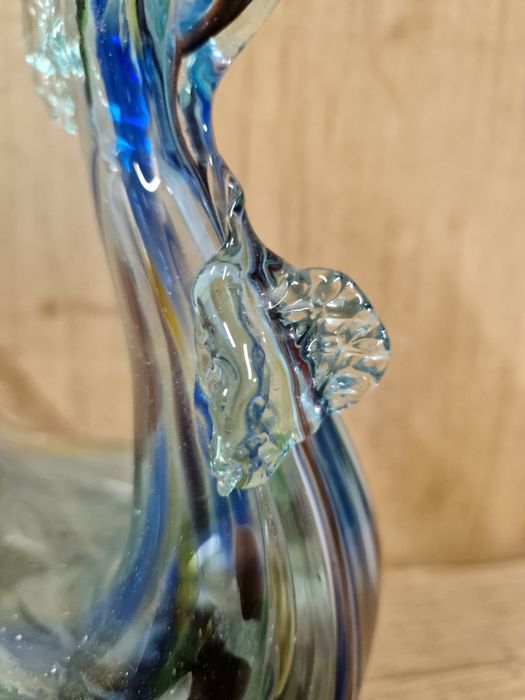 Szklana figurka kolorowe szkło Ząbkowice Koguta PRL