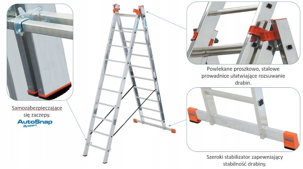 Drabina aluminiowa 7,65m KRAUSE TRIBILO MONTO 3x10